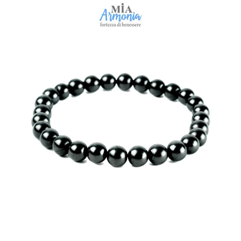 21530 SHUNGITE T2 - Bracciale Elastico Taglia M