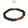 Bracciale elastico Spiritual in ambra con cinque inserti cognac lucido