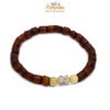 Bracciale elastico in ambra con inserto Gufo