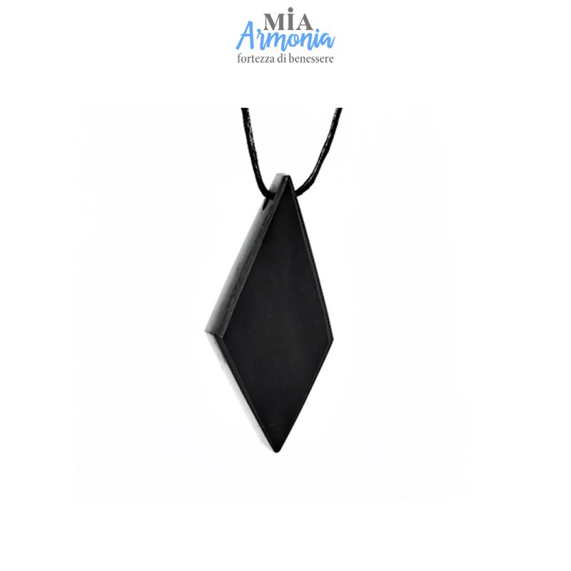 21528 SHUNGITE T2 - Ciondolo ROMBO