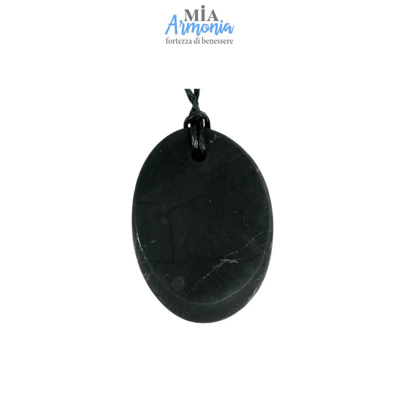 21527 SHUNGITE T2 - Ciondolo OVALE
