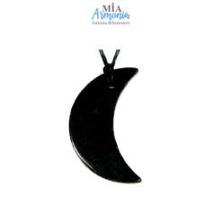 SHUNGITE T2 - Ciondolo MEZZA LUNA