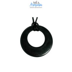 SHUNGITE T2 - Ciondolo CERCHIO FORATO