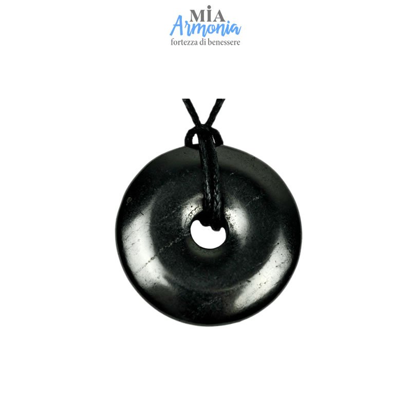 21521 SHUNGITE T2 - Ciondolo DONUT