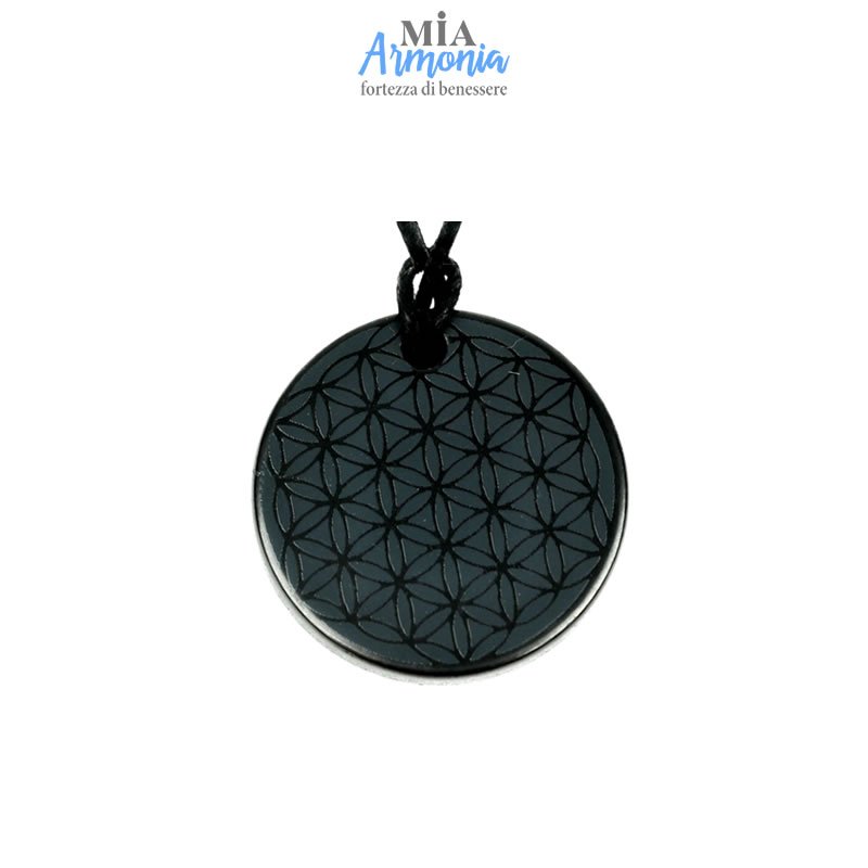 21519 SHUNGITE T2 - Ciondolo KOGI FLOWER