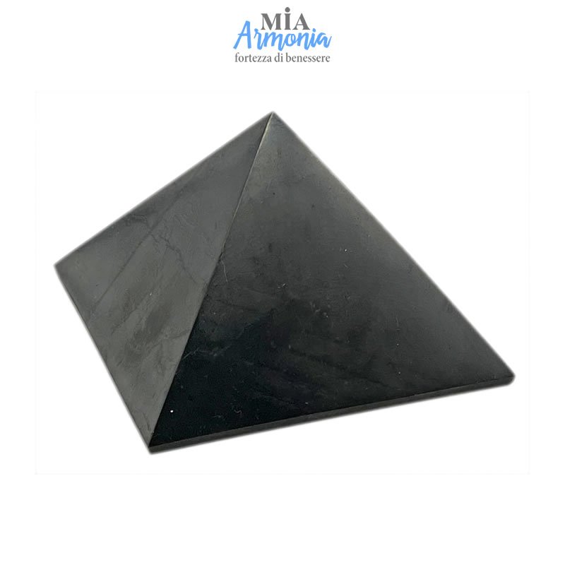 21517 SHUNGITE T2 - Piramide grande 7cm per lato ca.