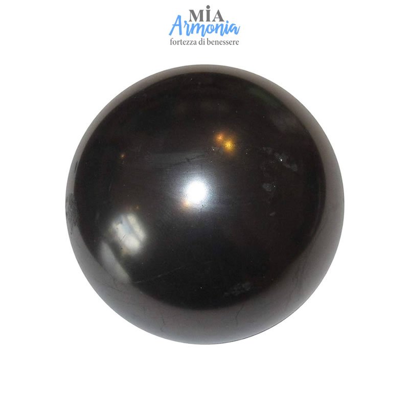 21514 SHUNGITE T2 - Sfera grande diametro 10 cm ca.