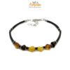 Bracciale con allungo in caucciù ed ambra