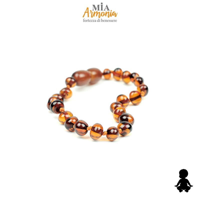 21480 Bracciale BABY ambra cognac chiusura a vite