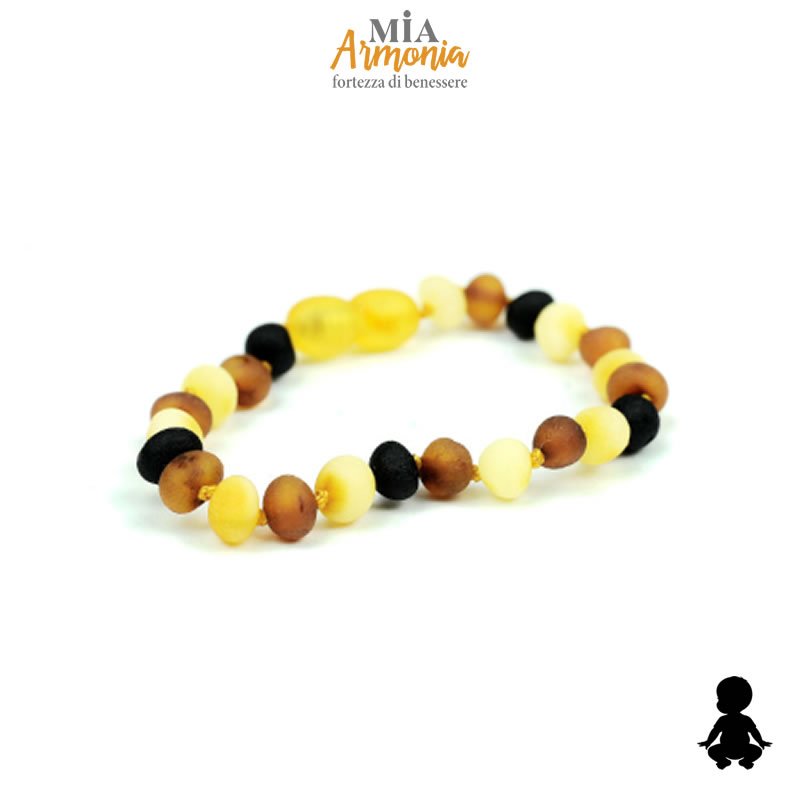21478 Bracciale BABY ambra multicolor satinato chiusura a vite