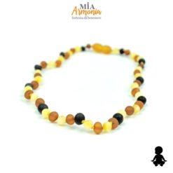 Collana BABY ambra multicolor satinato chiusura a vite