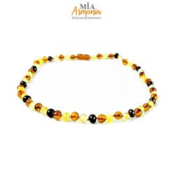 Collana MAMMA ambra muticolor lucido chiusura avite