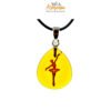 Pendente ambra "MESY" ballerina inciso con cordino