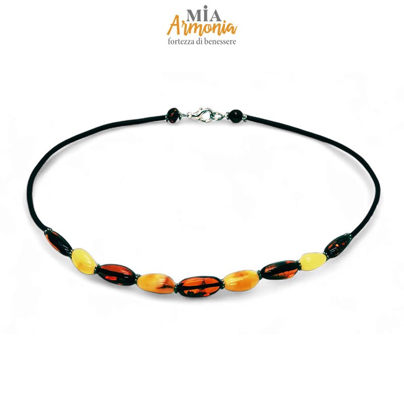 21457 Girocollo in ambra multicolor