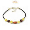 Bracciale in caucciù e ambra inserto cilindro