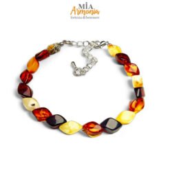 Bracciale in ambra elementi Torcion multicolor