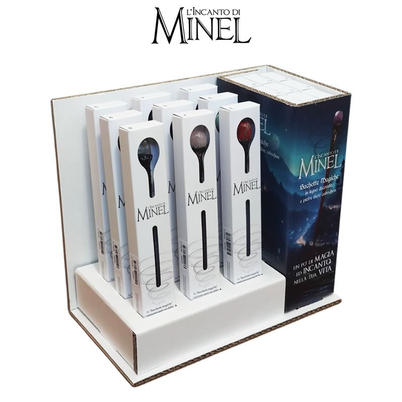 6 MINEL - KIT Espositore + 2 bacchette per tipo (9+9=18pz)