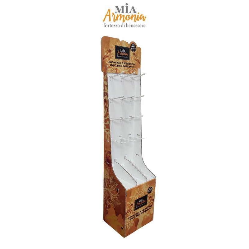 21596 Espositore cartone pressato da terra 12 ganci cm 36,5 x 30 x 162 h