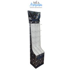 SHUNGITE - Espositore da terra cartone pressato 12 ganci cm 36,5 x 30 x 162 h