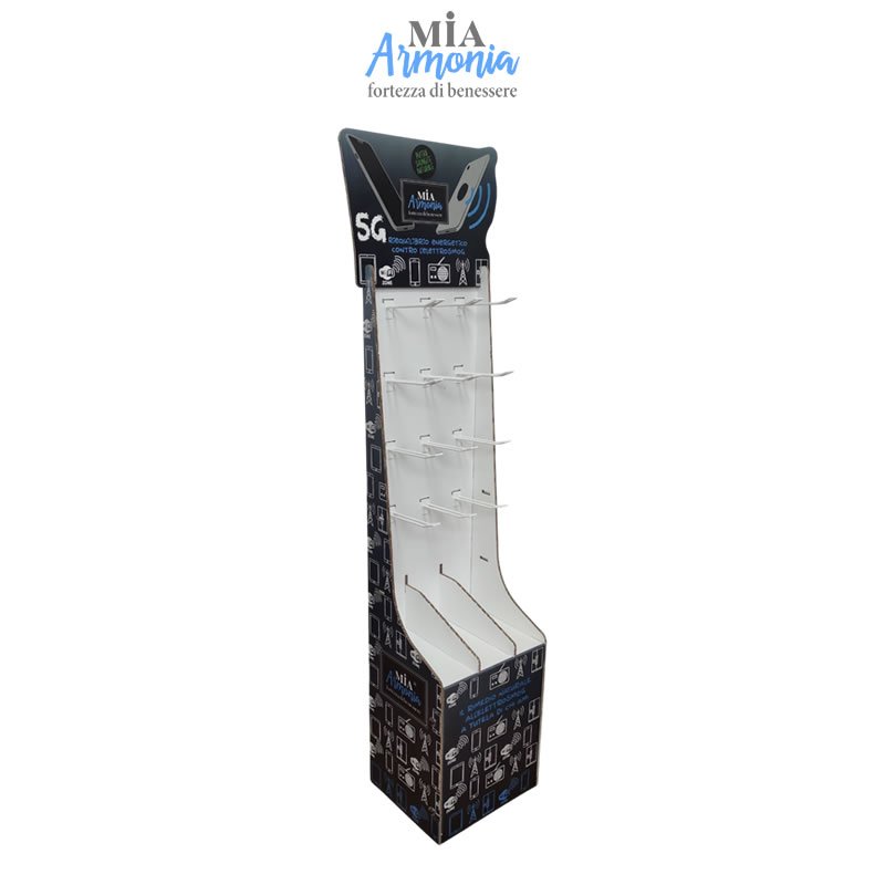 21595 SHUNGITE - Espositore da terra cartone pressato 12 ganci cm 36,5 x 30 x 162 h