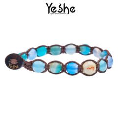 YESHE - Bracciale del Buthan - Agata Striata Celeste