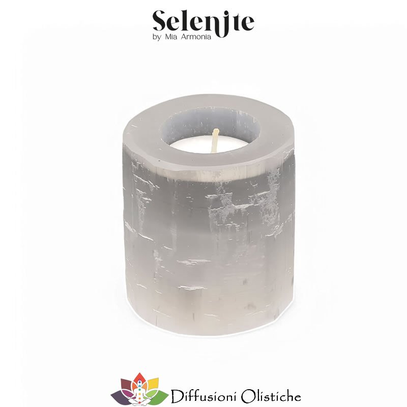 21743 SELENITE - Porta Candela Cilindro