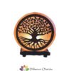 Lampada di sale albero della vita con base in legno e lampadina 15W - 18x18x10