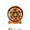 Lampada di sale Metatron con base in legno e lampadina 15W - 18x18x10