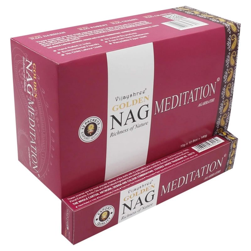21774 Incenso Vijayshree Golden NAG MEDITATION - Box da 12pz da 15gr