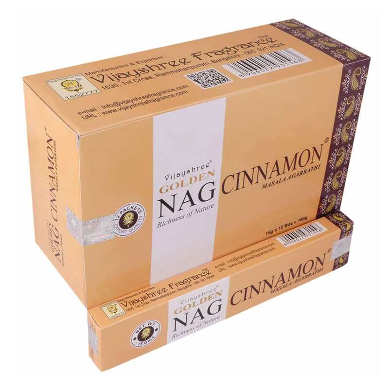 21804 Incenso Vijayshree Golden NAG CINNAMON - Box da 12 scatole da 15gr