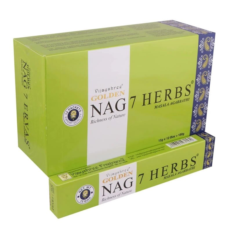 21780 Incenso Vijayshree Golden NAG 7 HERBES - Box da 12pz da 15gr