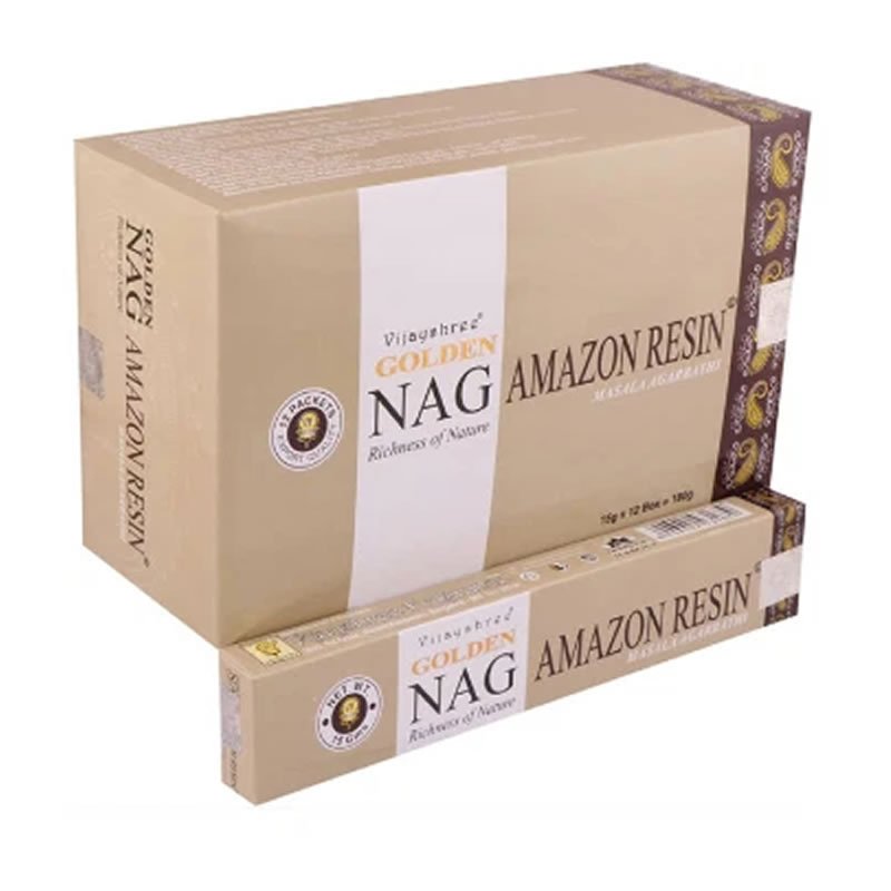 21783 Incenso Vijayshree Golden NAG AMAZON RESIN - Box da 12pz da 15gr