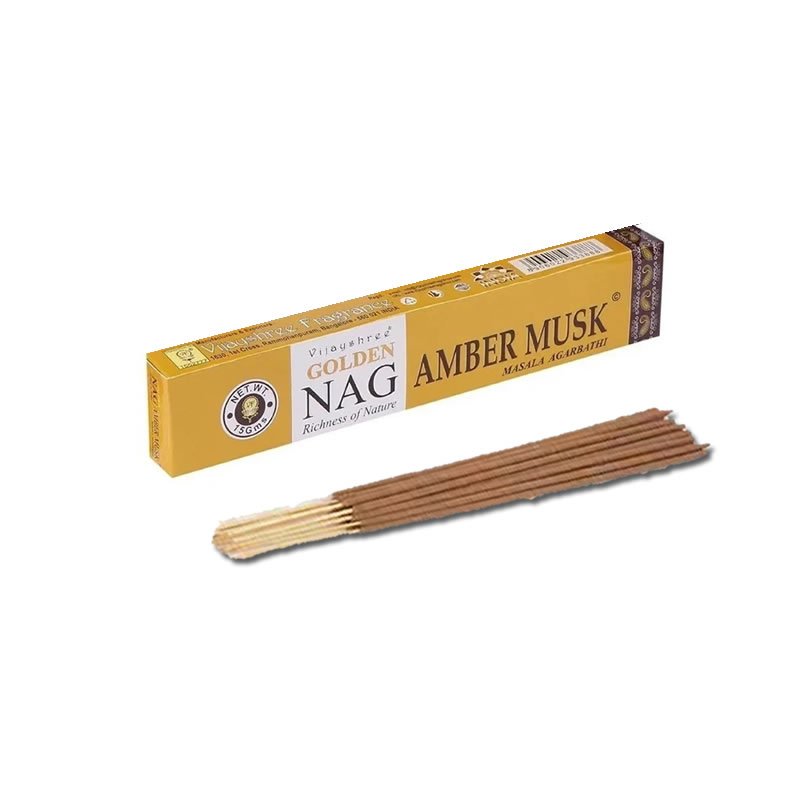 21799 Incenso Vijayshree Golden NAG AMBER MUSK - 1 scatola da 15gr