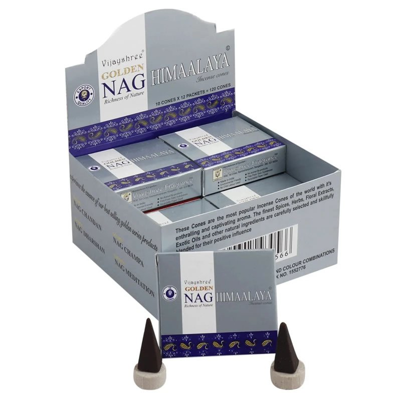 21835 Incenso Vijayshree Golden NAG HIMALAYA - Box da 12 scatole da 10 coni