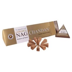 Incenso Vijayshree Golden NAG CHANDAN - 12 scatole da 10 coni backflow