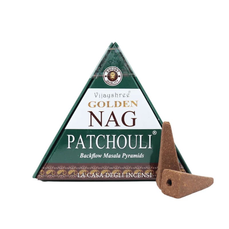 21854 Incenso Vijayshree Golden NAG PATCHOULI - 1 scatola da 10 coni backflow