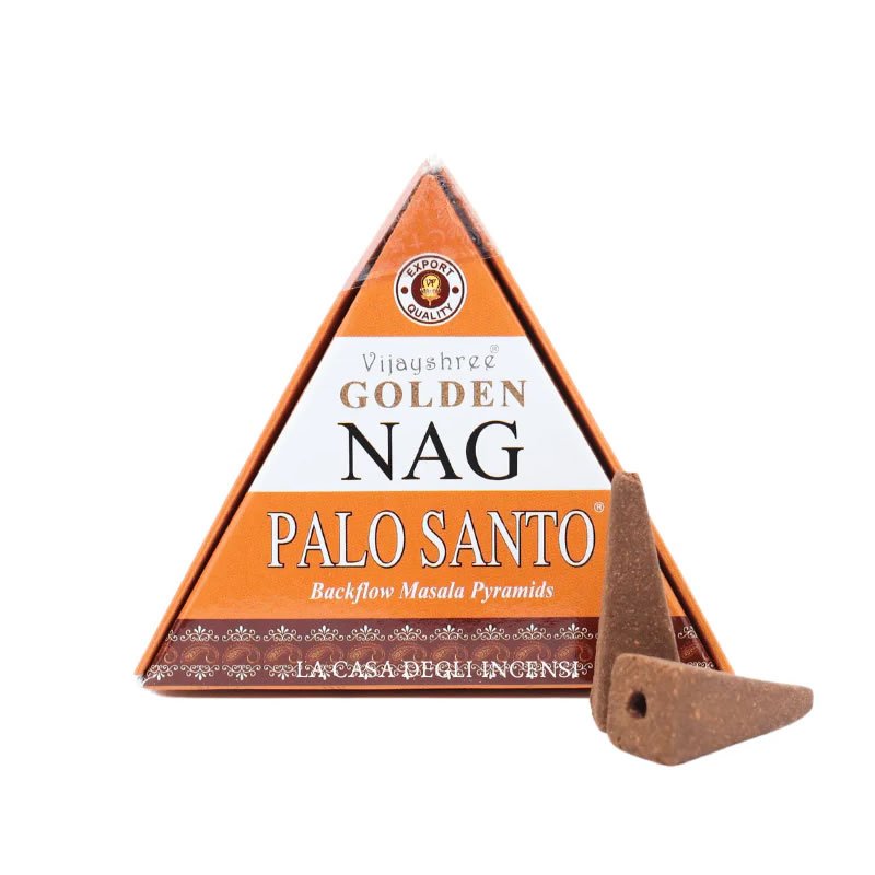 21853 Incenso Vijayshree Golden NAG PALO SANTO - 1 scatola da 10 coni backflow