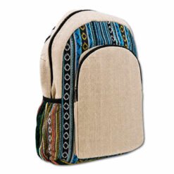 Zaino in canapa e cotone a righe con stampa Yin Yang - 2 PZ