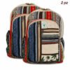 Zaino in canapa e cotone a righe Mix multicolor - 2 PZ