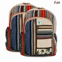 Zaino in canapa e cotone a righe Mix multicolor - 2 PZ