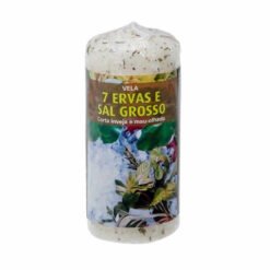 Candela con Erbe 6x14 cm - 7 Erbe e Sale Grosso