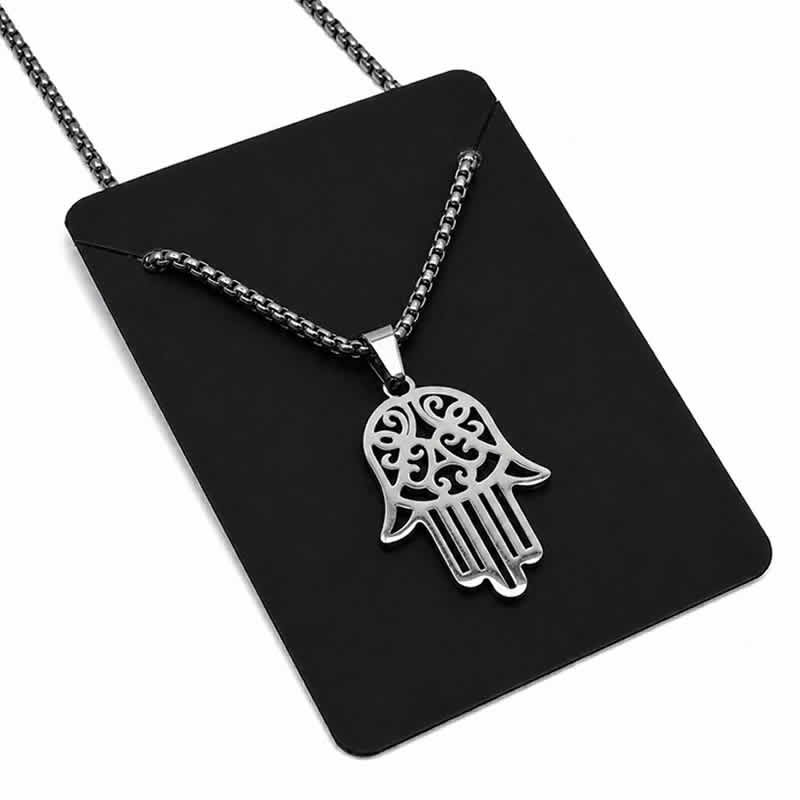 21994 Collana di protezione MANO DI FATIMA in acciaio inox