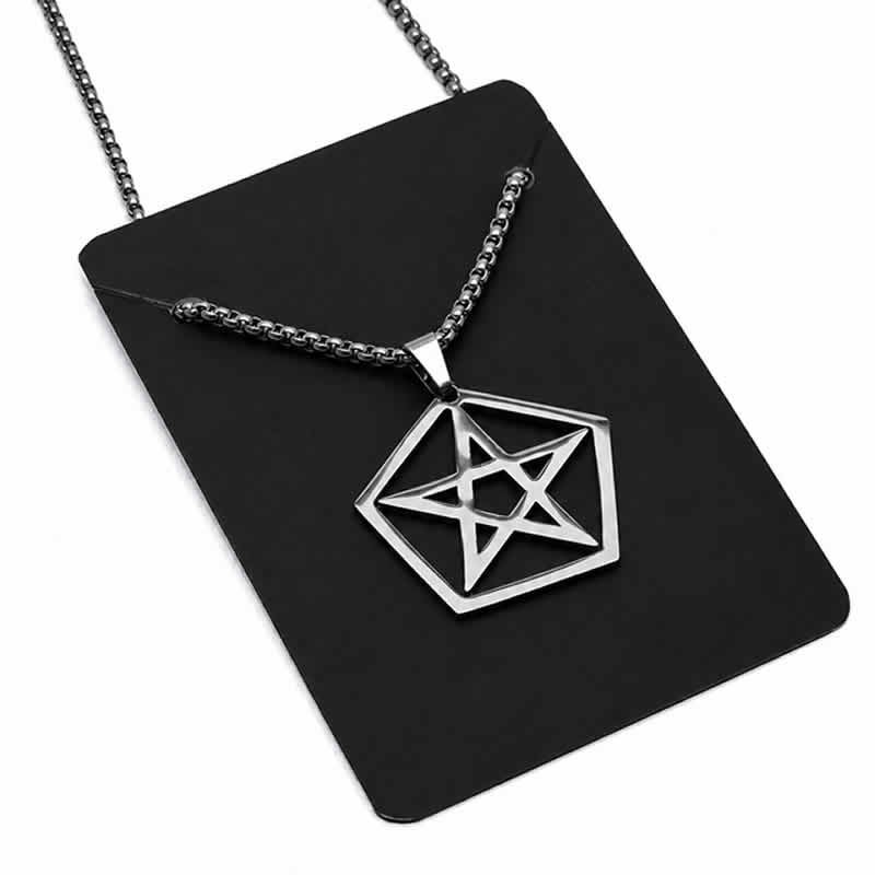 21989 Collana di protezione PENTAGRAMMA in acciaio inox