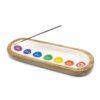 Porta incenso a vassoio in legno 30x10 - 7 CHAKRA