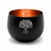 Porta condela Tealight in metallo nero e rame da 9 cm - ALBERO DELLA VITA
