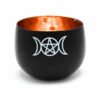 Porta condela Tealight in metallo nero e rame da 9 cm - TRI LUNE