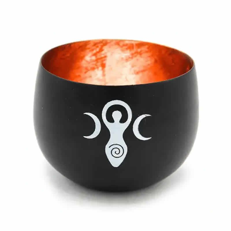 22110 Porta condela Tealight in metallo nero e rame da 9 cm - DEA TRIPLICE