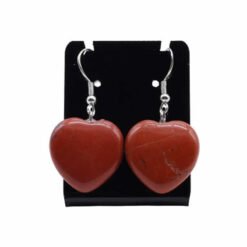 Orecchino pendente a cuore - DIASPRO ROSSO