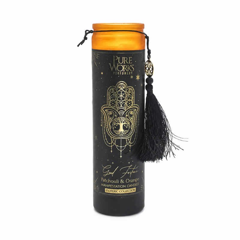 22137 Candela Esoterica Aromatica Buona Fortuna - Gialla - PATCHOULI E ARANCIA