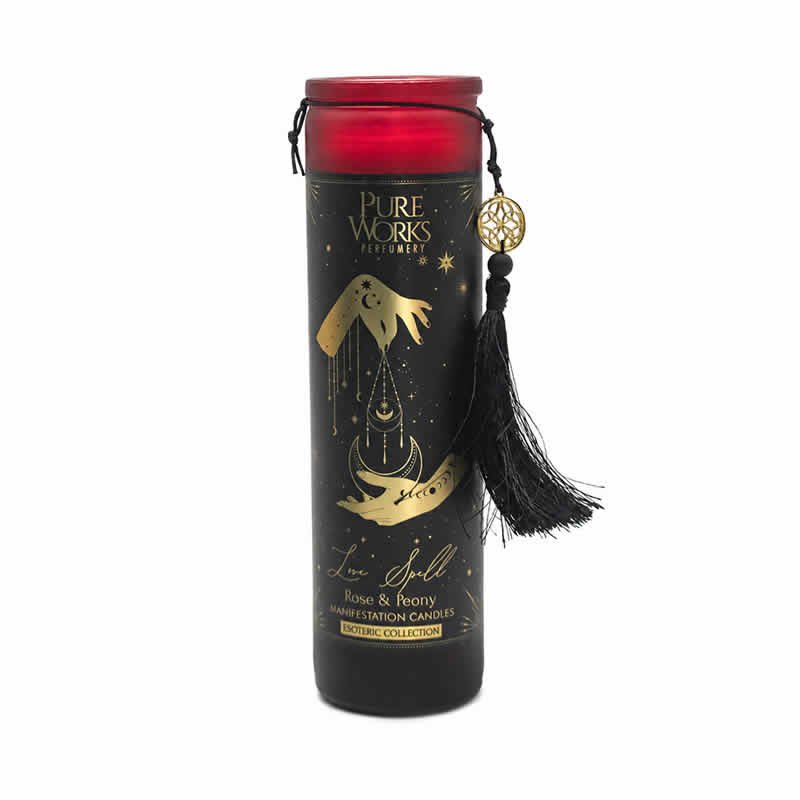 22138 Candela Esoterica Aromatica Incantesimo d'Amore - Rossa - ROSA E PEONIA